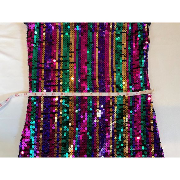 Weissman Girls Sequin Mini Performance Dress Dance Party Round Neck Blue Size S - Picture 5 of 7